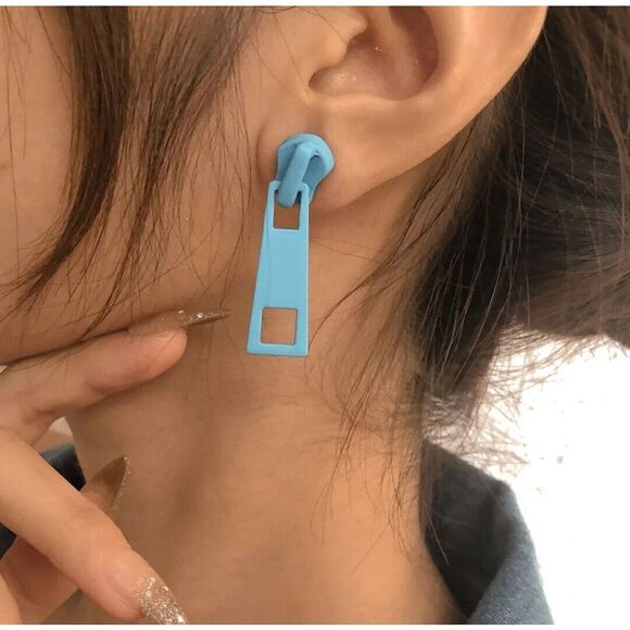 Fashion Earrings  Zipper Design - Picture 2 of 4